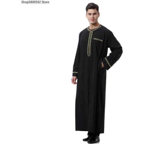 Man Abaya Muslim Dress Pakistan Islam Clothing Abayas Robe Saudi Arabia Kleding Mannen Kaftan Oman Qamis Musulman De Mode Homme