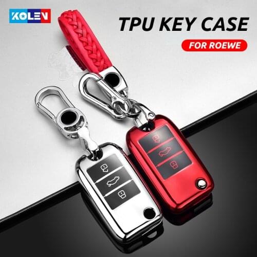 Soft TPU Car Remote Key Case Cover Holder For Roewe RX5 2017 i6 ERX5 i5 RX8 RX3 For MG6 MG ZS EV EZS HS EHS Auto Smart Key Shell