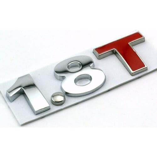 1.8T 2.0T Emblem Sticker Chrome Car Body Rear Fender Tail Badge for Golf GTI MK4 Jetta Passat Beetle A3 A4 A5 A6 TT Car Styling