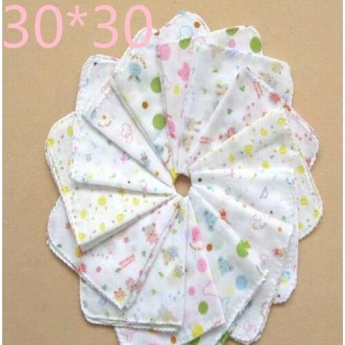10 Pcs/Lot 31*31cm Two-layer Handkerchief Wholesale Cotton Squares Baby Bibs Boys Girls Towel Infant Saliva Towel