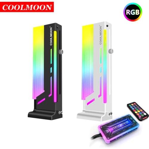 COOLMOON CM-GH2 Vertical GPU Support Colorful 5V A-RGB Bracket Computer Graphics Video Card Stand GPU Holder with Controller