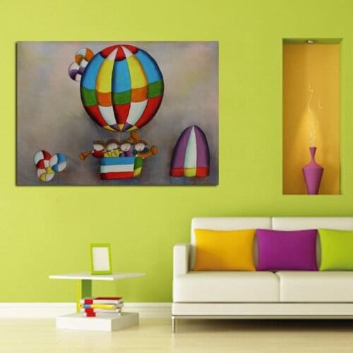 Handpainted Oil Paintings Hot Balloon Concert Playing Art Pictures High Quality Wall Stickers On Canvas Unique Gift Home Decor