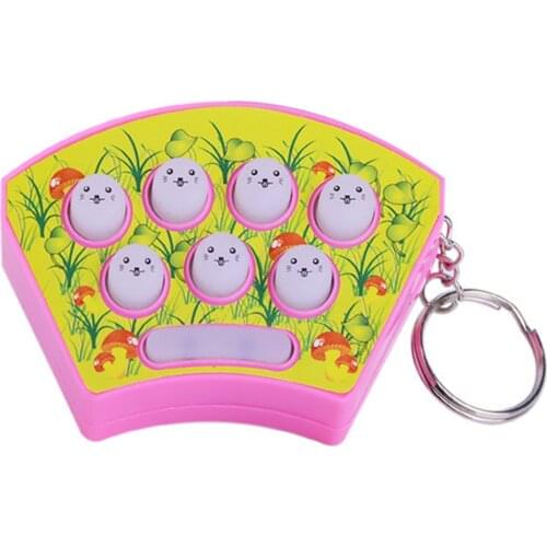 Whack A Mole Mini Portable Early Educational Noise Maker Chain Electric Kids Hit Knock Gift Game Silicone Children Hamster Toy
