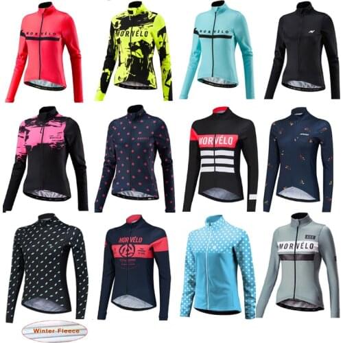 Morvelo 2020 Winter Cycling Jersey Women Thermal Fleece Long Sleeve Bicycle Clothing Windproof MTB Bike Jersey Jacket Ciclismo