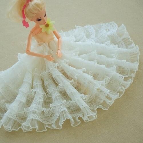 1M Pleated Tulle Lace Fabric Stack Pink Lace Trim 18cm Guipure Lace Ribbon Sewing Trimmings Doll Accessories koronka encajes EJ4