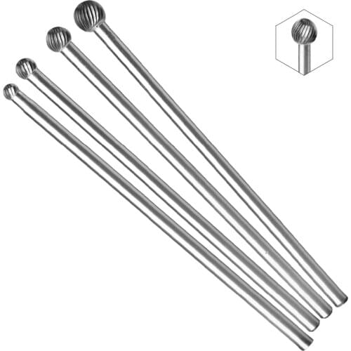 1PC Ball Type 150mm Length Rotary Burrs Abrasive Tools Grinding Head Tungsten Carbide 6mm Shank Longer Rotary File