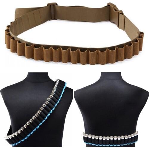 12 Gauge Shotgun Shell Bandolier Bullet Strap Belt Ammo Holder 26 Rounds for Tactical Military Hunting Accessories