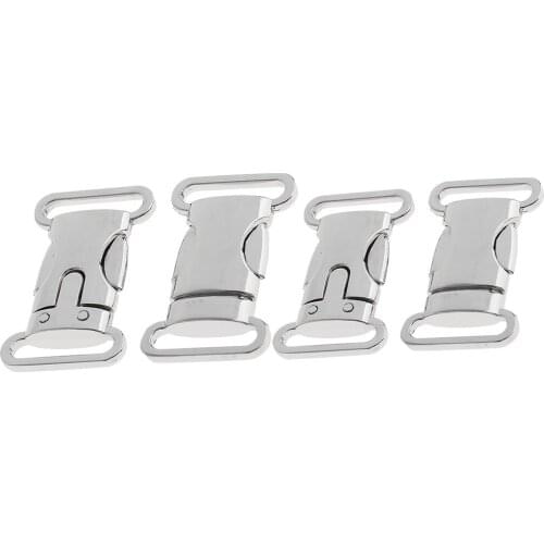 2 Pairs Metal Side Release Buckle Dog Collars Luggage Straps Buckles 2 Sizes