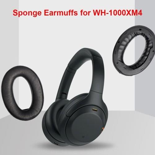 2pcs Replacement Headphone Ear Cushions Pad Headset Earmuffs Sheep Leather Earphone Cover for Sony WH-1000XM4