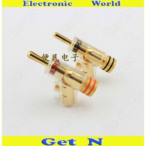 2pcs-20pcs MCA Swiss Brass Banana Connectors Jack Free Welding Lockable Gun Type Audio Speaker Cable Banana Plug Socket