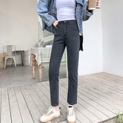 4 color mom jeans woman elastic waist high wais plus size denim Pants boyfriend jeans for women Washed Cotton 2020 fashion new
