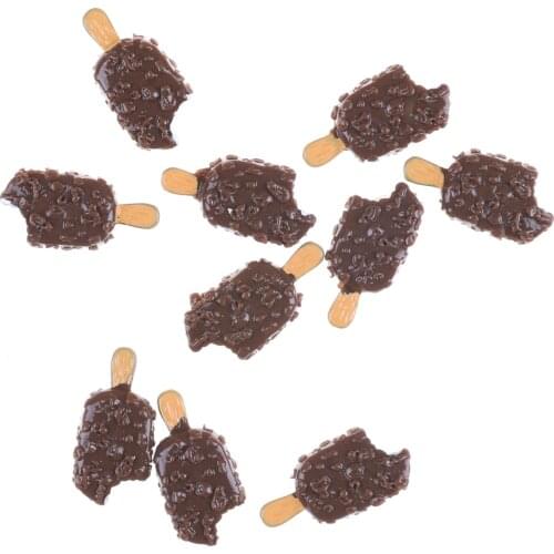 5pcs/lot Dolls DIY Crunchy Ice-lolly Simulation Food Miniature Pretend Toy Mini Summer Ice Cream Bar Resin For Dolls Accessories