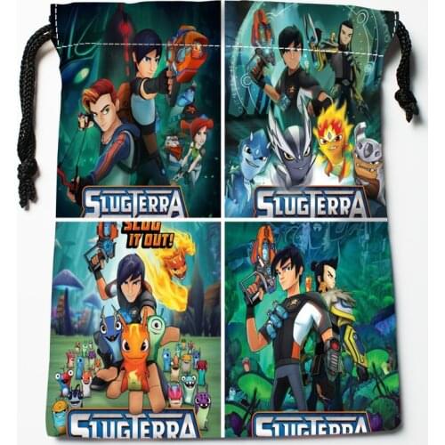New Slugterra Anime Drawstring Bags Dust-Proof Fashion Print Fabric Storage Bags Boys Girls Birthday Gift Bag Size 18X22cm