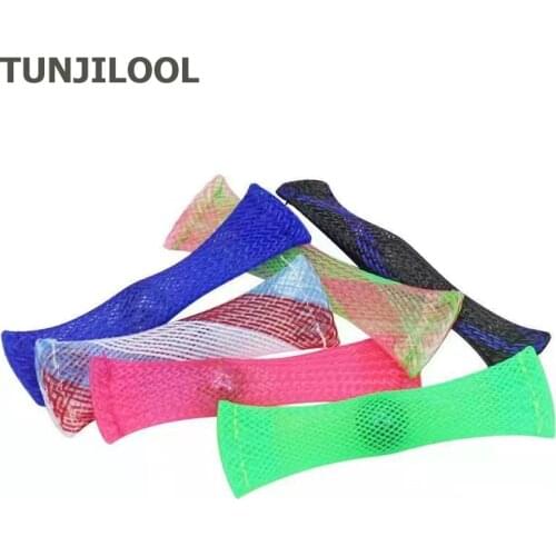 Pressure Reduction Toy Multi-Color with Glass Marbles Woven Wire Mesh Squeeze Vent Woven Wire Mesh Tube