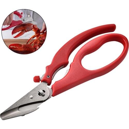 Stainless Steel Safe Scissors Compact Durable Kitchen Scissors Lobster Fish Crabs Seafood Shears Multi-purpose Kitchen Home