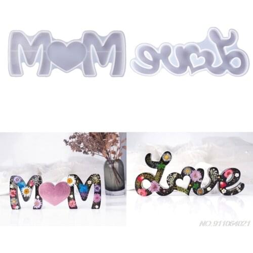 Large Mom Love Letter Pendant Resin Mold Mother 's Day Love Sign Word Mold Silicone Mold Epoxy Resin Molds Craft Tool Wholesales