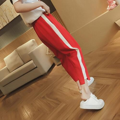 Summer Large Size Womens Pants Loose High Waist Ankle-Length Thin 200 Jin Fat Sister Slimming Pants Casual Sports Pants Female