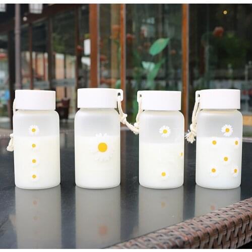 500ML Water Cup Cute Floral Print Water Bottle Small Portable Heat Resisting Milk Cup
