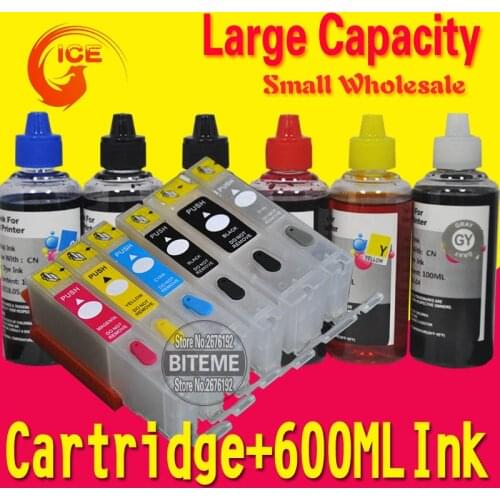 For Canon Pixma MG6340 MG7140 iP8740 MG7540 printer Ink Cartridge Refill Reusable PG450 CLI-451 Quality Dye Photo Ink 6x100ml
