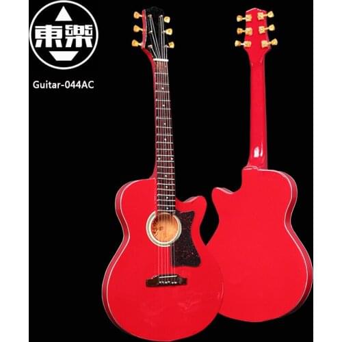 Wooden Handcrafted Miniature Guitar Model guitar-044AC Guitar Display with Case and Stand (Not Actual Guitar! for Display Only!)