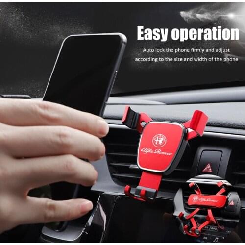Car Mobile phone Holder 360 Degree Rotating Mount With Auto LOGO For Alfa Romeo Giulietta GT 159 147 156 Mito Brera Giulia F1