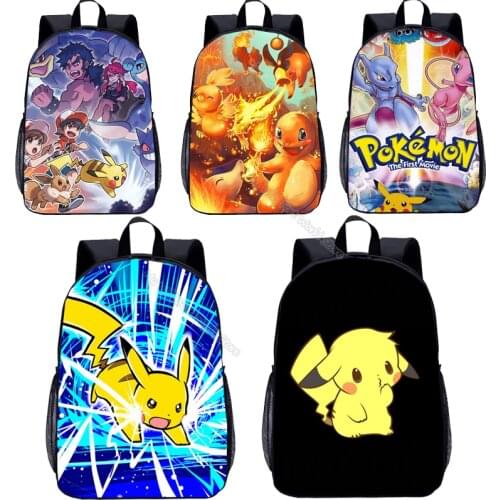 Children High capacity Backpack Pokemon Pikachu Student Book Bag Anime Printed Knapsack Teenager School Rucksack Schoolbag Gift