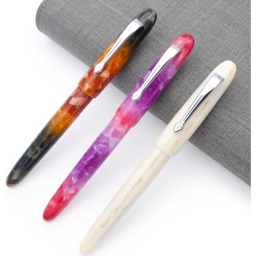 Jinhao 200 Acrylic Fountain Pen Iridium Fine Nib Silver Clip Ink Pen Writing Gift Pen