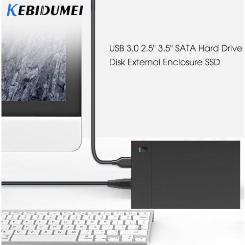 External Hard Drive Disk Enclosure USB 3.0 2.5" 3.5" SATA SSD HDD Disk Case Box Support UASP 8TB Drives OTB One Touch Backup