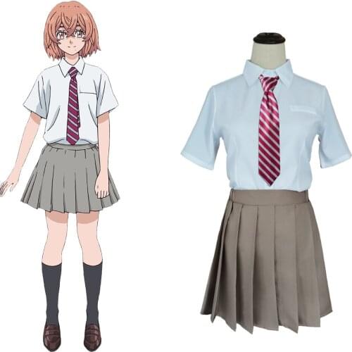 Anime Tokyo Revengers Tachibana Hinata Cosplay Costume School Uniform Skirt Dress Outfits Halloween Carnival Suit