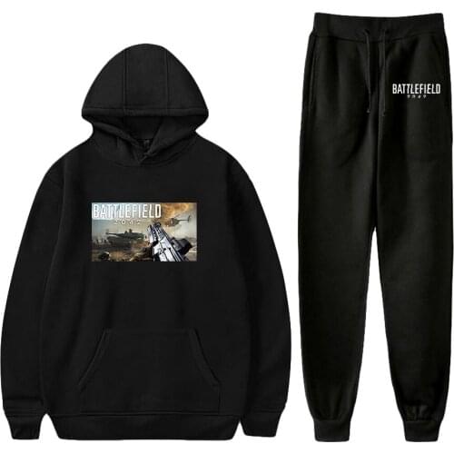 Battlefield 2042 Print Fall Suit Hoodies Hooded Ankle Banded Pant Two Piece Set Street clothes the hoodies+pants