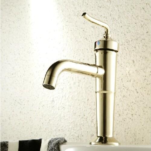 L17266 - Luxury Deck Mounted Gold Color Brass Wash Basin Tap
