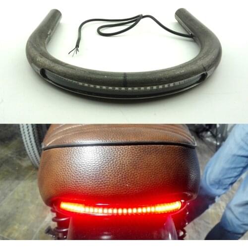 LOCHOSHI Modified Universal Cafe Racer Seat Frame Hoop Loop Brat Style with LED Brake Turn Singal Light for Honda Yamaha Suzuki