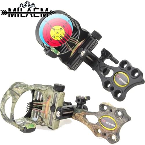 Archery Compound Bow Sight 5 Pin 0.019" Optic Fiber Micro Adjustable CNC Craft Processing Shooting Bow And Arrow Accessories