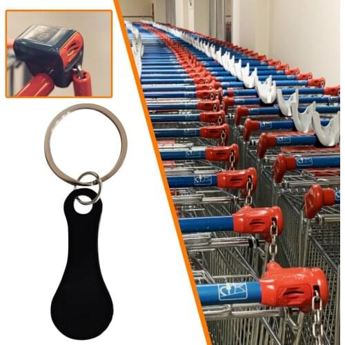 Metal Shopping Trolley Tokens Couple Key Chains Decorative Key Hook Keyrings Aluminum Alloy Key Ring Coin Holder Keychain #50g