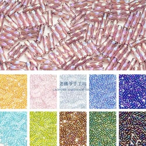 MGB-6mm transparent Symphony Spiral Tube Beads, imported from Japan, DIY embroidery 5g