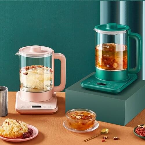 OLAIMA Multifunction Electric Kettle 1.8L Mini Glass Health Pot Stew Porridge Slow Cooker Heater Hot Water Heating Insulation