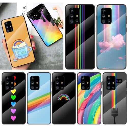 Fashion Rainbow Art For Samsung Galaxy A91 A81 A72 A71 A52 A51 A41 A31 A21S A11 A01 Tempered Glass Cover