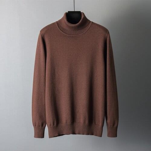 Mens Autumn/Winter New High-Neck Base Sweater Japanese Retro Casual Pullover Slim Knit Sweater Round Neck Sweaters O136