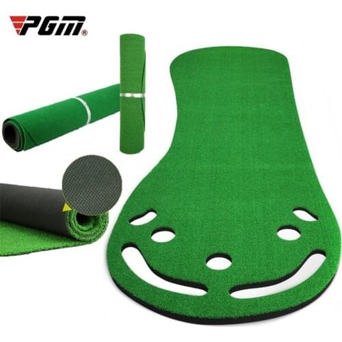 PGM Indoor Golf Putting Mini Green Home Practice Portable Putting Trainer Set Office Exercise Mat Kit Mat 3M with 5 Holes