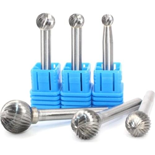 Wood Hand Tools Files Set Metal D Round Ball Shape Rotary File Carbide Burr Bit Carving Polisher Tungsten Carbide Routing Cutter