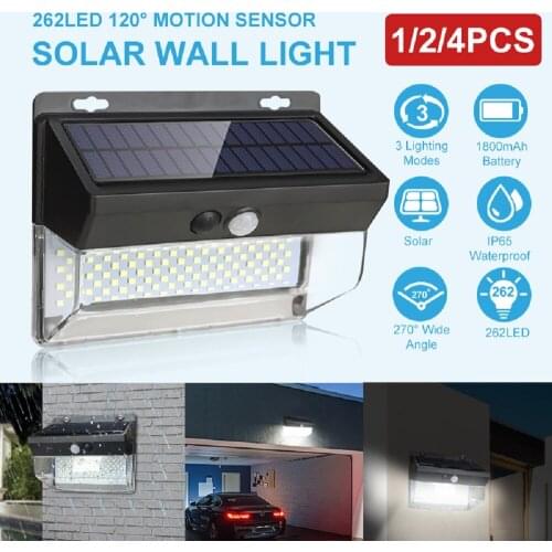 262 LED Solar Light Outdoor Wireless Solar Motion Sensor Light Waterproof IP65 Garden Security Light Luz Solar Led Para Exterior