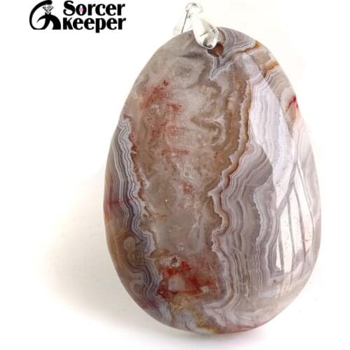 Natural Gem Stone Crazy Lace Rosetta Agates Pendant Fit DIY Necklace Slide Healing Beads for Women Men Jewelry Making BF294