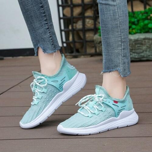 2020 New Shoes Women Sneakers Fashion Solid Women Sneakers Lace-up Mesh Breathable Casual Shoes Woman Sneakers Korean Shoes