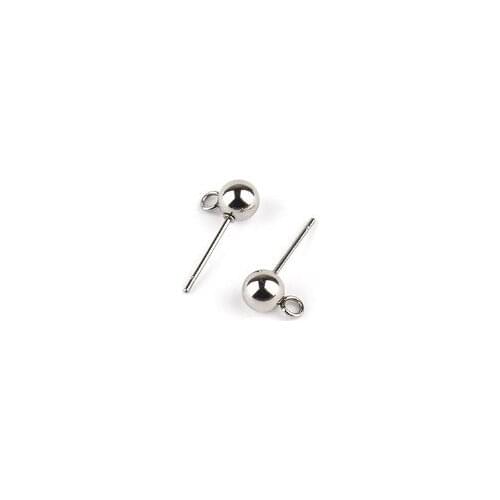 20pcs/lot Stainless Steel Blank Post Earring Studs Base Pins With Earring Plug Findings Ear Back For DIY Jewelry Making