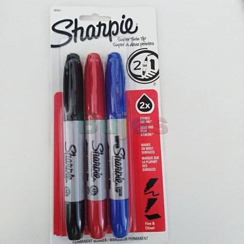 Prismacolor Sharpie Twin Tip Permanent Marker, 5MM Big double head marker,red black blue Round Square Head 32601 32602 32603