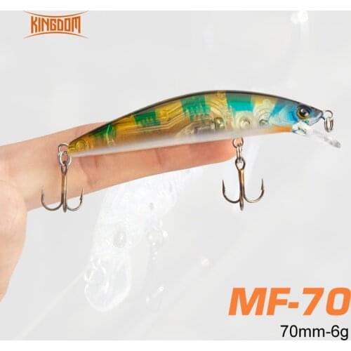 Kingdom Floating Minnow Fishing Lures Artificial Plastic Hard Baits 70mm 6g Good Quality Crankbaits Freshwater Fishing Tackles