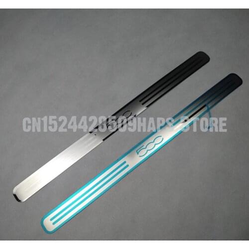 Suitable for FIAT 500 500C Stainless Steel Mirror Surface Scuff Plate Door Sill Cover Trim Car Styling Accessories