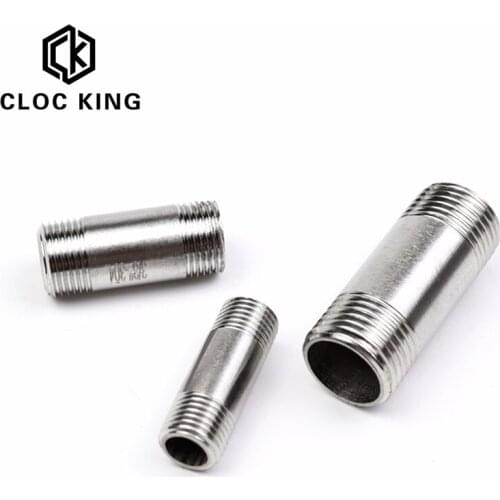 CK Water connection 1/4"3/8" 1/2" 3/4" 1" 1-1/4" 1-1/2" 2" Male X Male Threaded Pipe Fittings Stainless Steel SS304 DN6-DN100