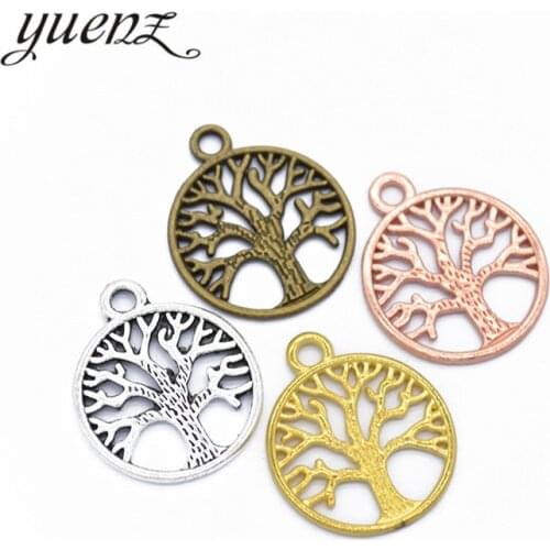 YuenZ 10pcs Antique silver color Metal life Tree Charms DIY Fashion Handmade Pendant Charms for Jewerly Making 23*19mm Q252