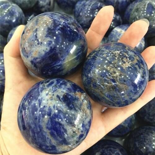 Natural Sodalite Sphere Quartz Crystal stones and minerals reiki Healing for home decoration